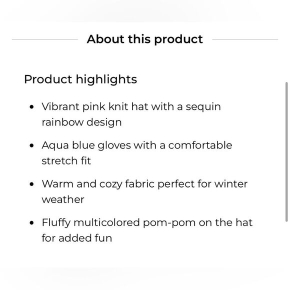 Kids Pink Rainbow Knit Hat and Gloves Set - Picture 6 of 8